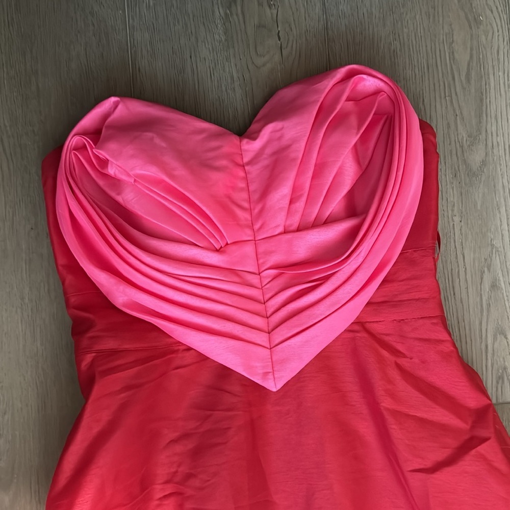 NWT! Anthropologie Pink/Red Hutch Strapless Heart Maxi Dress - US 10 ⚽️ - Picture 11 of 16